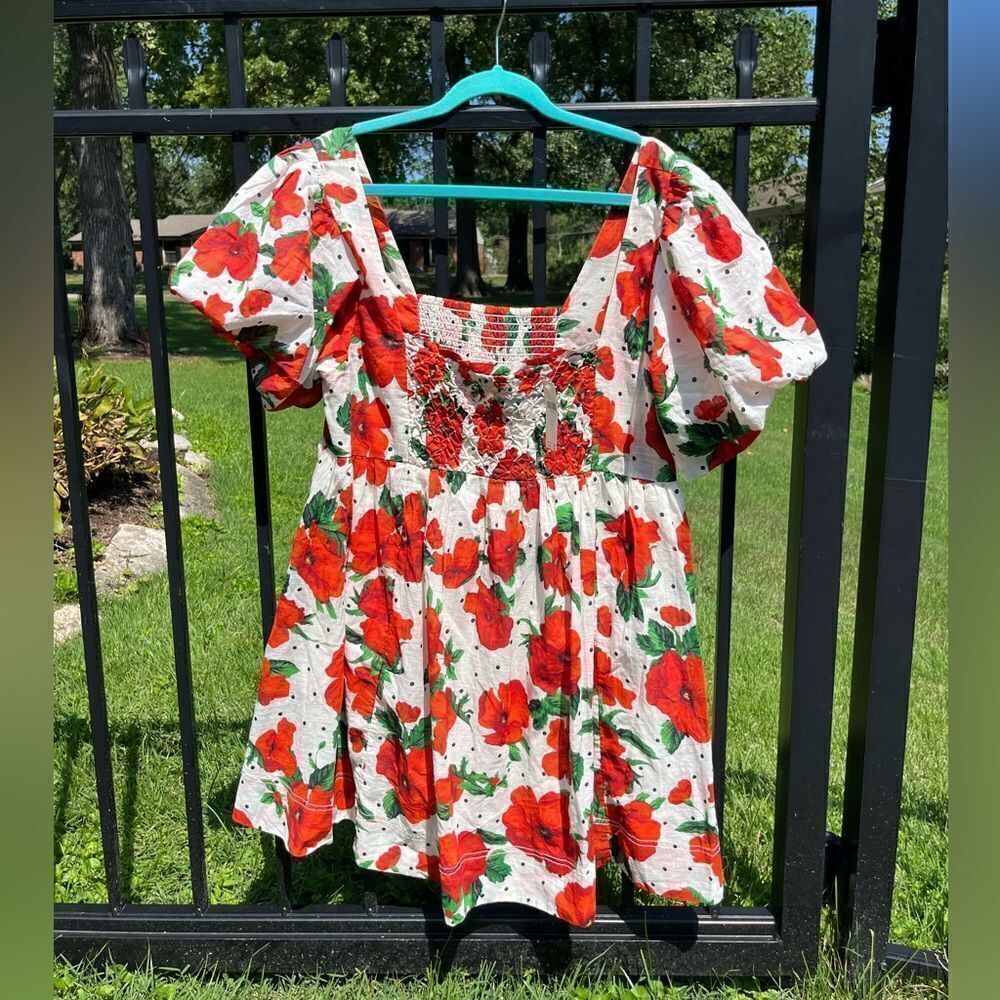 Anthropologie Maeve Floral Square Neck Smocked Babydoll Dress NWT - Picture 13 of 15